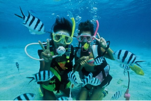瀬底島パラセール＆体験ダイビング　Sesoko Parasailing & Introductory diving