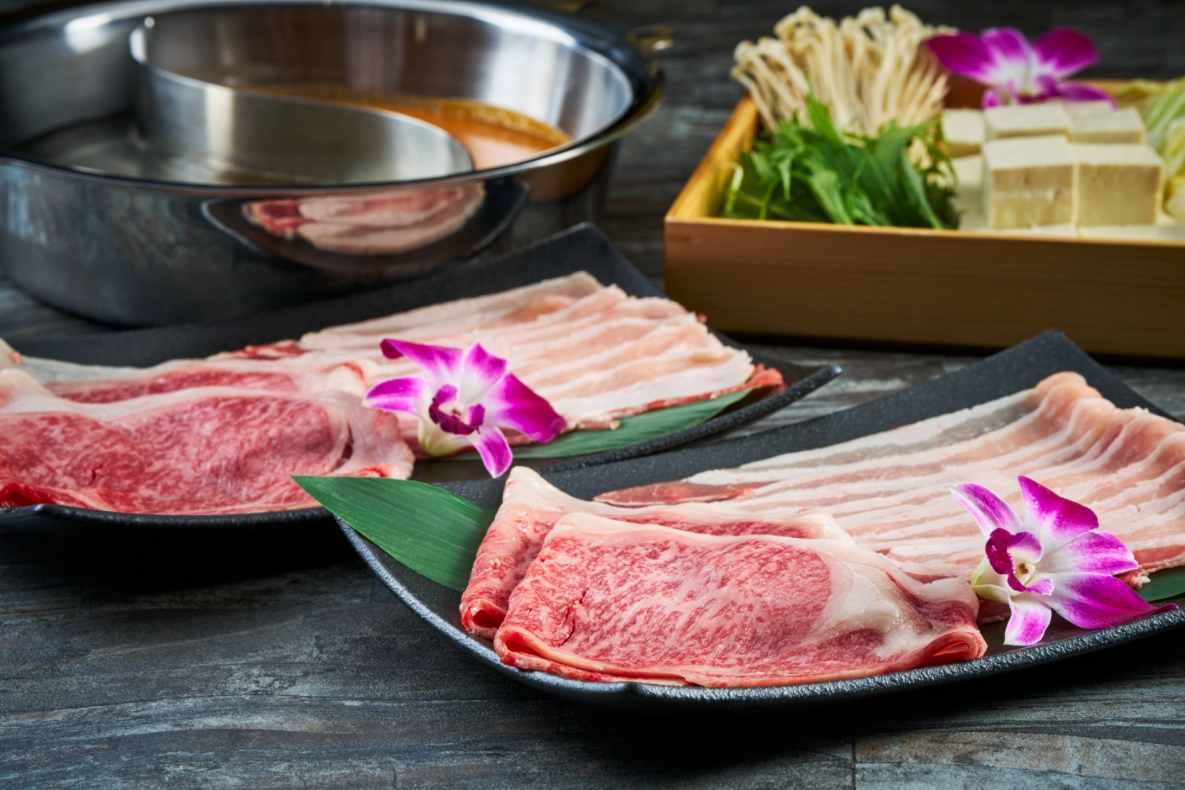 【1日5組限定】「あぐー豚と県産和牛のしゃぶしゃぶコース」 