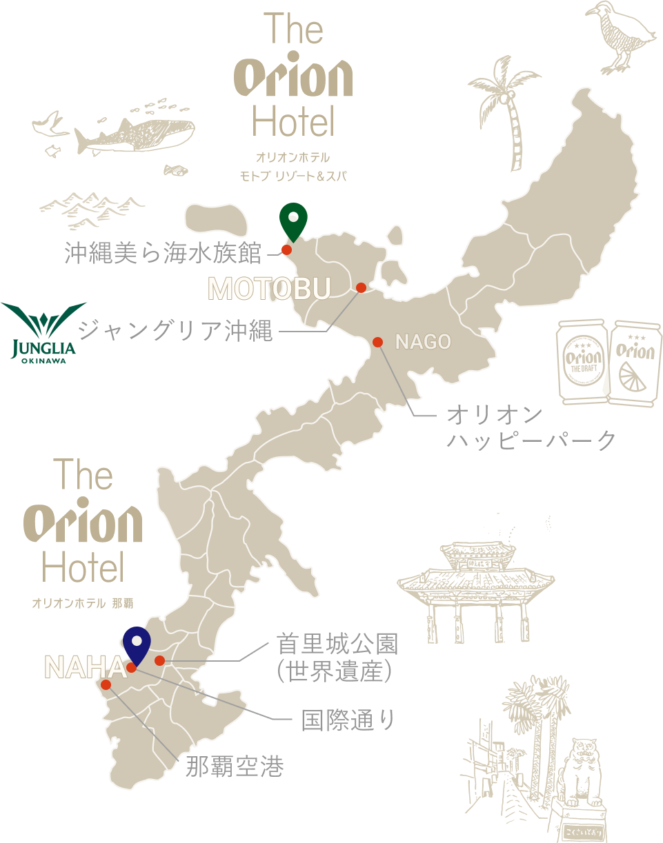画像：ホテル周辺の観光地マップ
