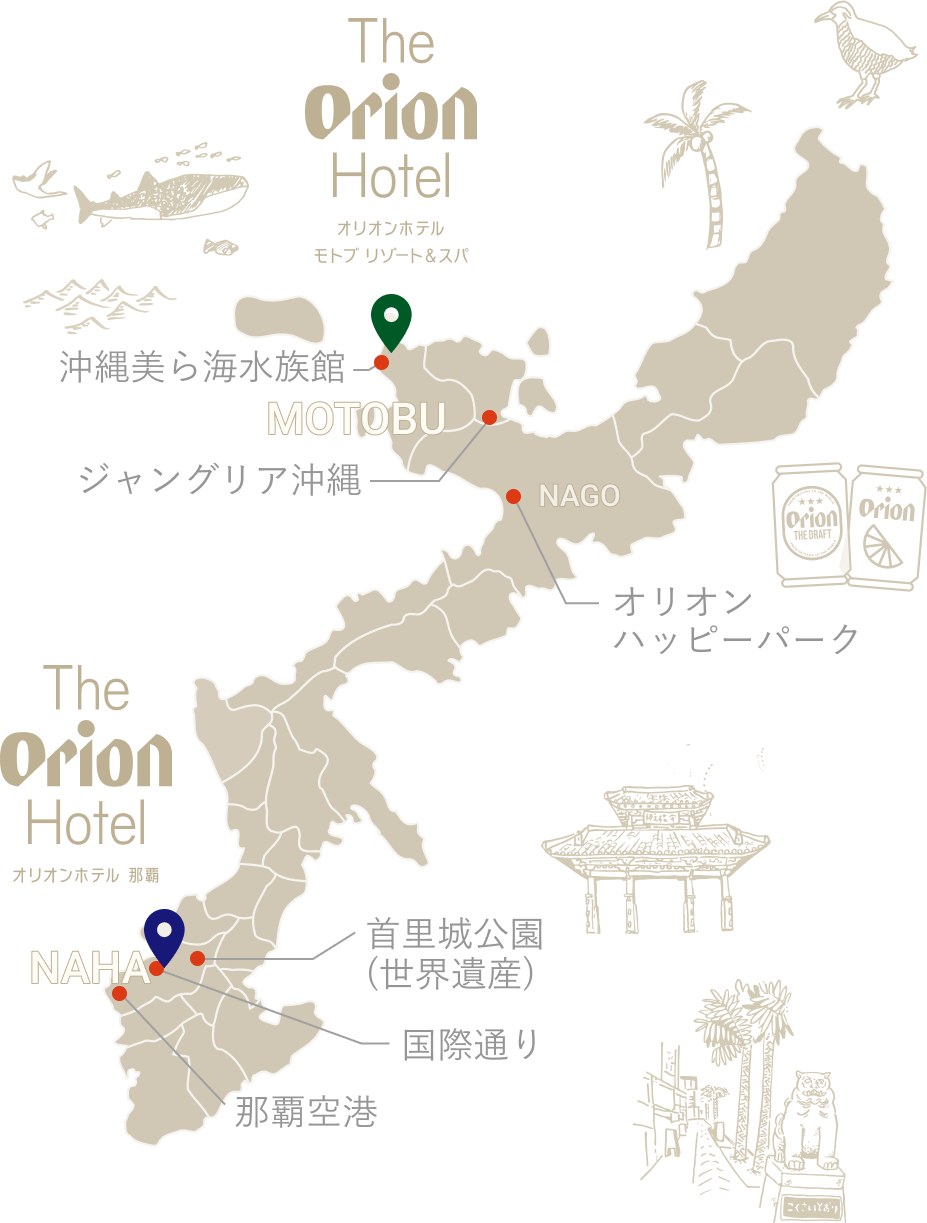 画像：ホテル周辺の観光地マップ