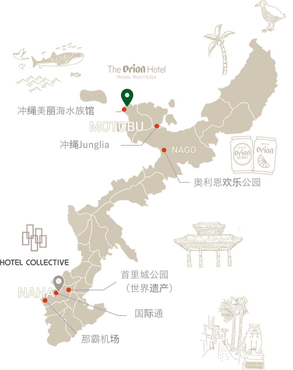 ホテル周辺の観光地マップ